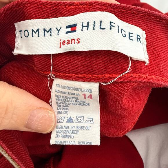 Vintage Tommy Hilfiger Red Straight Leg Jeans Women’s Size 14 (2001) - Picture 3 of 6